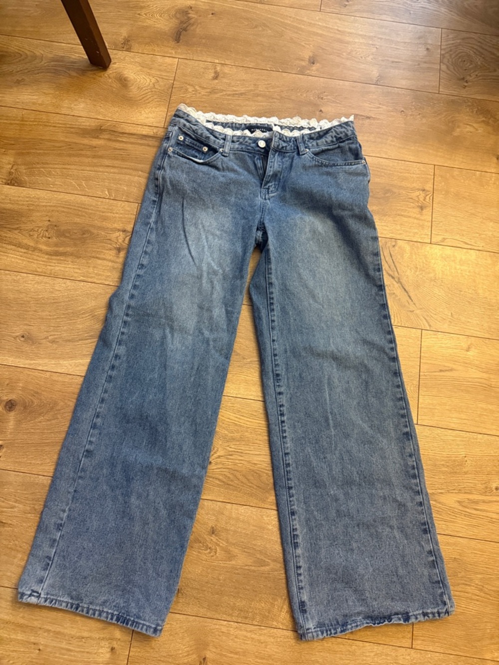 Aeropostale Wide-Leg Jeans - Medium Blue